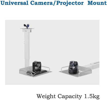 Drsn Universal Ceiling Mount with Tray, 11.4-22 inches Adjustable, No Hole Installation, Aluminum Alloy, in-Tube Cable Routing, Universal Ceiling Mount for Projector/Camera, Wall/Ceiling