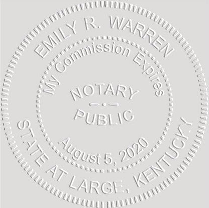 MaxMark Notary Seal Round Pink Embosser for Kentucky State - Includes Gold Burst Seal Labels (50 Count)