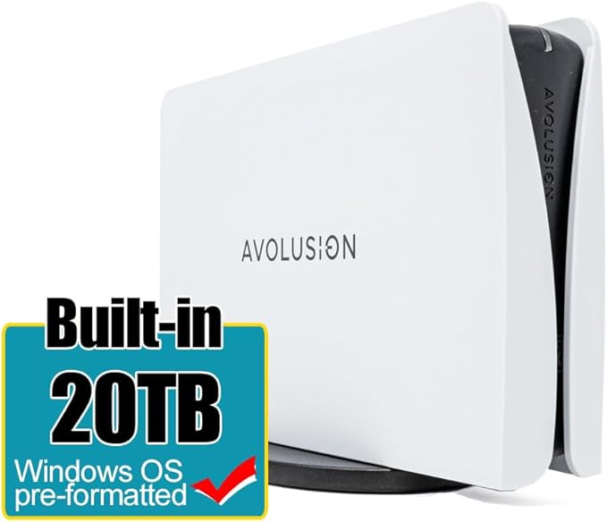 Avolusion PRO-5Y Series 20TB USB 3.0 External Hard Drive for WindowsOS Desktop PC/Laptop (White) (Renewed)