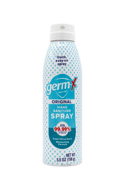 Germ-X Hand Sanitizer Spray, Non-Drying & Moisturizing with Vitamin E, Instant and No Rinse Formula, Fresh Citrus Scent, Back to School Supplies, Paraben Free, 5.5 Oz (Pack of 6)