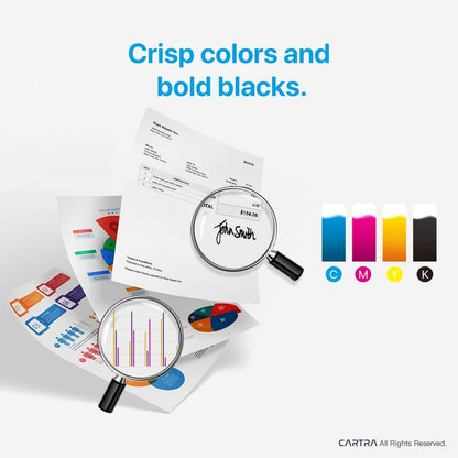 CARTRA 206A Toner Cartridge Compatible with 206A Toner Cartridge Set, Works with Color Laserjet Pro MFP M283fdw M283cdw M283fdn M282mw Pro M255dw W2110A W2110X Laser Printer, 4Pack