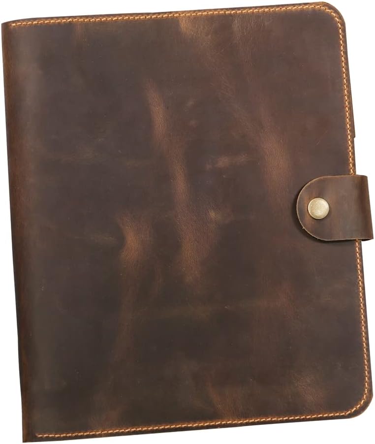Leather business portfolio 3 ring binder for letter size 3 hole refill paper/leather organizer folder for 8.5 x 11 refillable paper