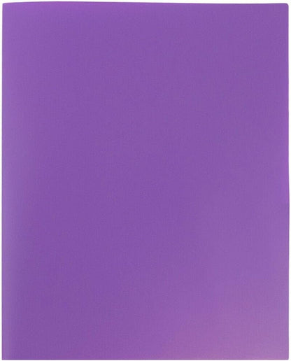 JAM PAPER Plastic 2 Pocket POP Folders - Durable School Folders - Purple - Bulk 48/Pack