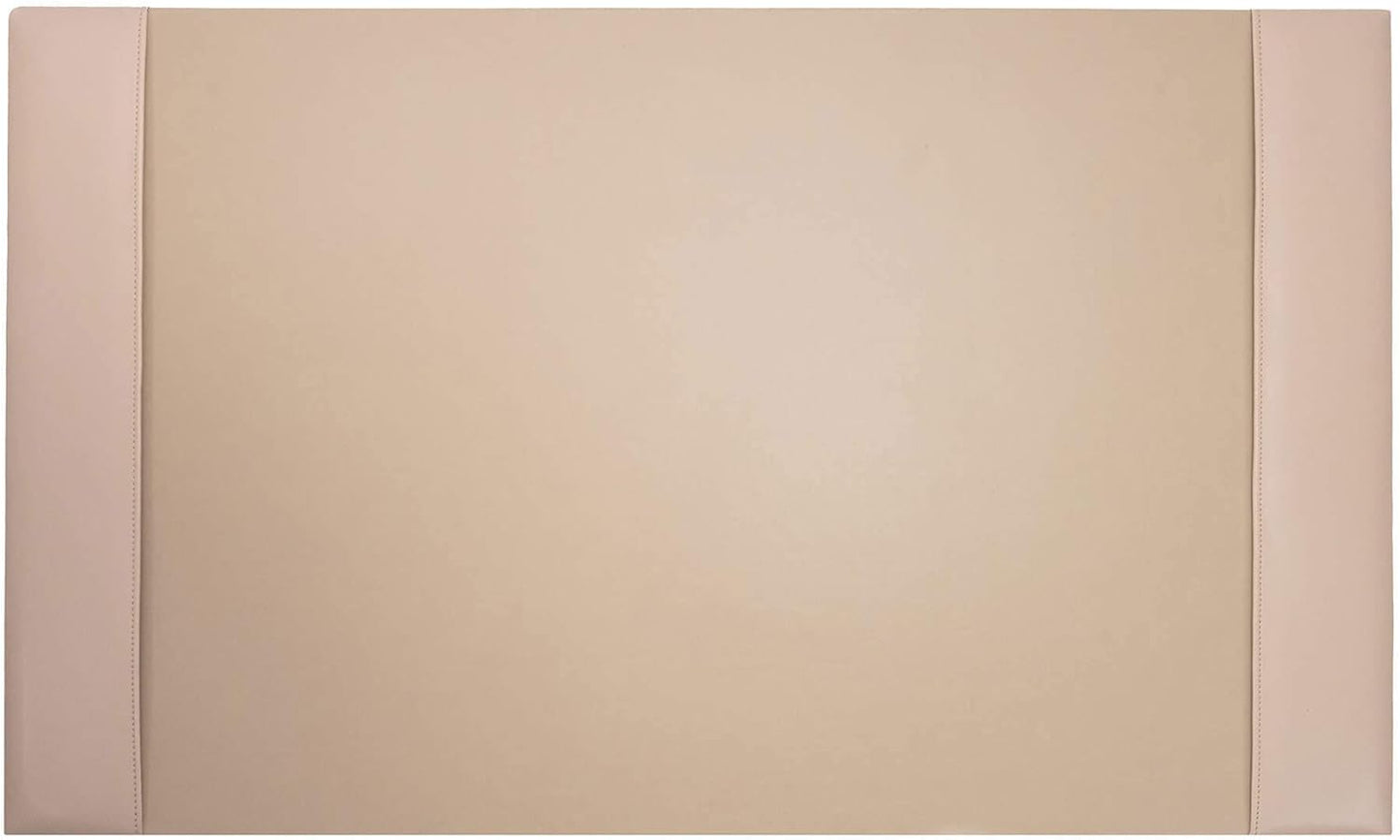 White Latte Bonded Leather 30" x 18" Side-Rail Desk Pad