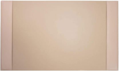 White Latte Bonded Leather 30" x 18" Side-Rail Desk Pad