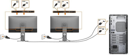 Dell P2425H 24" Full HD IPS Monitor – 1080p, 16:9, DisplayPort & USB 3.0 Cables – Latest Model – Boomph's Comprehensive Ultimate Performance Cloth Solution for Your Workspace