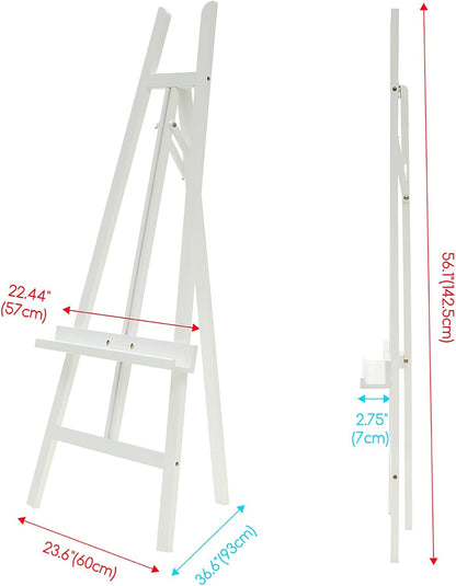 MEEDEN Art Easel Stand for Display: Adjustable Wooden Stands for Sign - A Frame Painting Easel for Canvas up to 60" for Artist Adults Drawing Picture Poster - White