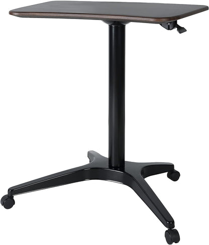 Mobile Standing Desk,Pneumatic Height Adjustable Laptop Desk, Mobile Laptop Desk with Wheels, Height Adjustable from 29.5'' to 47'',Black