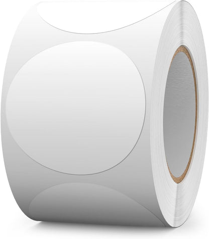 500 PCS White Dots Stickers 2 Inch Vinyl Color Coding Round Sticker Removable Writable Circle Labels Roll for Office Inventory Garage Yard Sale Tag