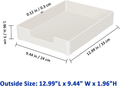 Letter Tray Letter Organizer Paper Tray, Desk Drawer Organizer for Office Supplies, Magazines, Folders, File,Notebooks, Stationery, Plastic Desk Tray for Desktop, for Home, Office, School, 1 Tier