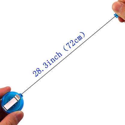 JANYUN 50 Pcs Retractable Badge Reels Clip Holders with Hanging ID Name Card Key Chain for Office Worker Nurse (Blue)