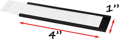 Realth C Channel Magnetic Label Holders 70 Pack 1'' x 4'' with Paper Inserts and Clear Plastic Protectors, Magnetic Data Card Holders File Cabinet Labels for Metal Racks and Shelves