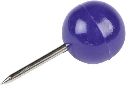 JAM PAPER Colorful Push Pins - Round Head Map Thumb Tacks - Purple Pushpins - 100/Pack