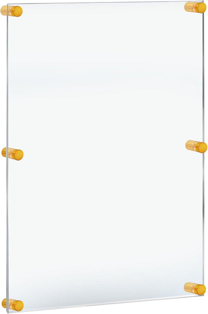 Azar Displays 105540-GLD Acrylic Floating Double Panel Wall Frame,30" x 40" Graphic Size, Overall Frame Size: 34" x 44", Gold