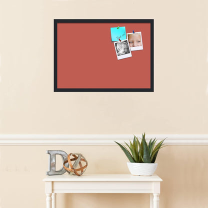 PinPix 27x19 Inch Cork Bulletin Board. This Decorative Framed Pin Board Comes with Crimson Pastel Design and a Satin Black Frame. Ideal for Home Office Decor or Message Board (PinPix-1807)