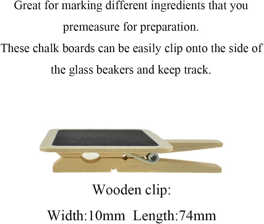 Hahiyo 2.78 x 2 Inch Mini Chalkboard Clip Help Marking Nice Display Easy Writing Quick Switch Reusable Rectangle Wooden Message Board Labels Signs 18 PCS for Party Food Tag Memo Note Organize Pantry