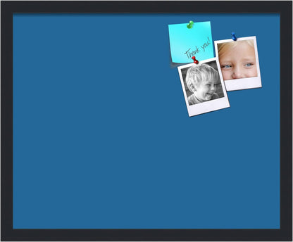 PinPix 21x17 Inch Cork Bulletin Board. This Decorative Framed Pin Board Comes with Navy Pastel Design and a Satin Black Frame. Ideal for Home Office Decor or Message Board (PinPix-1811)