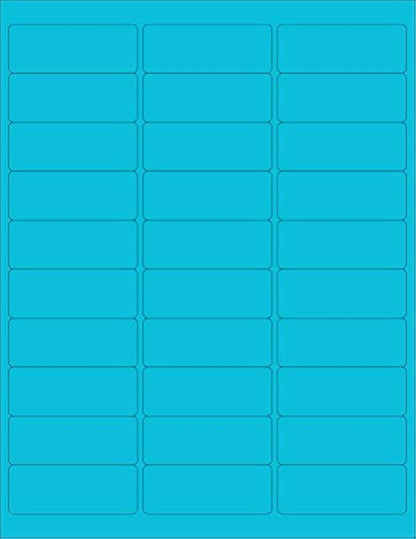 NextDayLabels - 8-1/2 x 11 Neon Color High Light Fluorescent Labels for Laser & Inkjet Printer (Blue Fluorescent, 1" x 2-5/8" - 30 Per Page | 3000 Labels)
