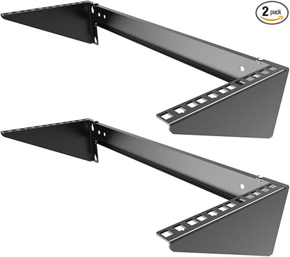 2 Pack of 4U Folding 19 Inches Cold Rolled Steel Wall Mountable Simple Vertical Rack and Networking Euipment Rack Including Hardware for Assembly (2)