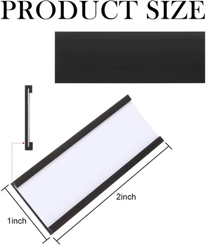 50 PCS Magnetic Data Card Holders 1 x 2 Inch Magnetic Label Holder Magnetic Labels with 50 Magnets and 50 Cards Magnetic Sign Holder for Metal Shelving, Metal Racks, Metal Mailboxes