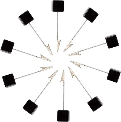 10pcs Table Number Holder Name Place Card Holder Memo Clip Holder Stand Note Holder Pictures Card Paper Menu Clip (Black)