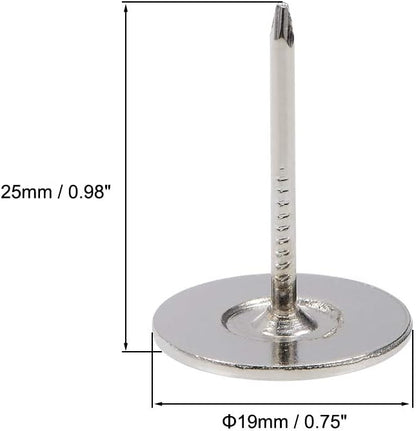 uxcell Upholstery Nails Tacks 19mmx25mm Flat Head Furniture Nails Silver Tone for Furniture Sofa Headboards, 100 Pcs