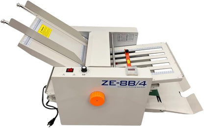 INTSUPERMAI 110V Automatic Paper Folding Machine, 4 Folding Plates, Multiple Folding Forms, Max Speed 262ft/min, Z Fold Paper Folding Machine for Manuals Document Business Letters