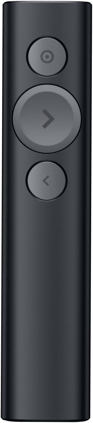 Logitech Spotlight Presentation Remote - Universal Wireless Presentation Clicker with Laser Pointer, Advanced Digital Highlighting, Bluetooth, 30 m Range and Quick Charging - Black