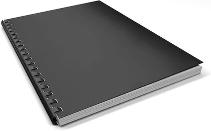 Binditek 10 Pack 13 Mil Glossy Paper Binding Presentation Covers, 250GSM, 90lb, for Business Documents, School Projects, 8-1/2 x 11", Un-Punched, Black, Office Supplies