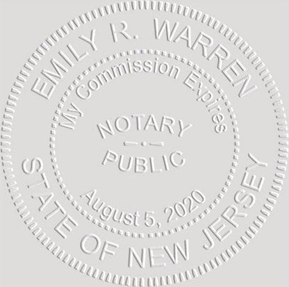 MaxMark Notary Seal Round Pink Embosser for New Jersey State - Includes Gold Burst Seal Labels (50 Count)