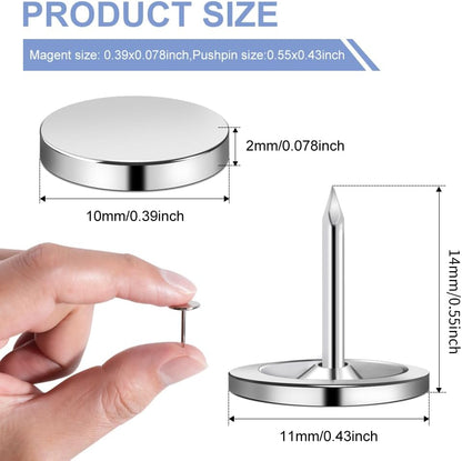 rhinocats Magnetic Push Pins, 30 Sets Magnet Thumbtack for Wall Bulletin Board Strong Decorative Pushpins Clip for Map Picture Hanging Kit Poster Holder