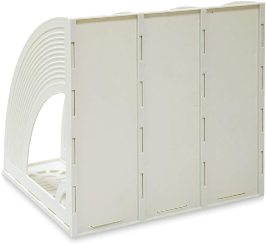 SAYEEC Magazine File Holders 3 Compartment Binder Stand Gray Magazine Storage Folder Desktop File Bookshelf Organizer Office Book Holder Rack for Office Home School