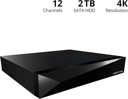 Night Owl 2-Way Audio 12 Channel 4K DVR with 2TB Hard Drive - Add up to 12 Total Devices