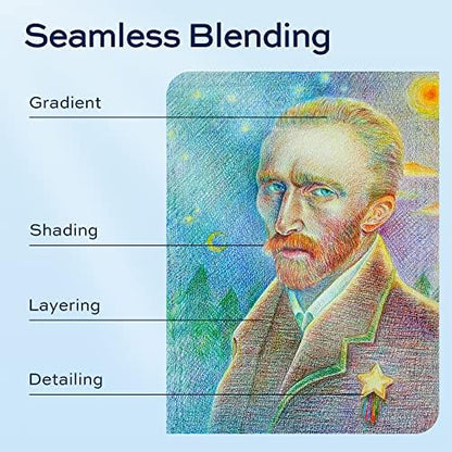 72 Colored Pencils for Adult Coloring Books, Soft Core, Art Drawing Pencils for Artists Beginners, Coloring Pencils Set with Sharpener for Coloring, Sketching, Painting