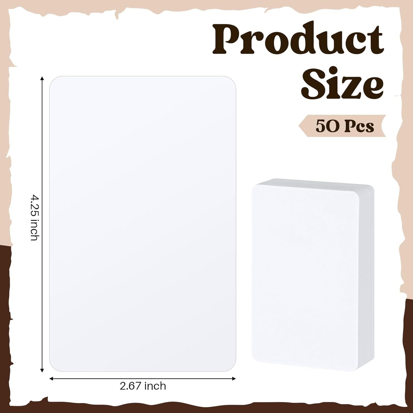 Zomiboo 50 Pcs Tall Trading Card Dividers White 2.7 x 4.2 Inch Plastic Card Dividers for Storage Boxes Games Sports Baseball