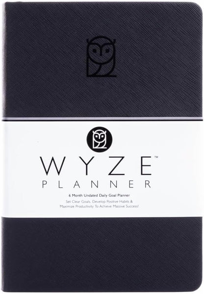 Undated Daily Planner – 6-Month A5 Productivity Organizer with Full Page Per Day, Hourly Schedule, Goal Setting, Habit Tracker, Weekly & Monthly Pages – Hardcover Time Management Notebook (Black)