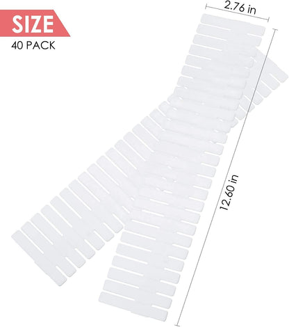 8Pcs Drawer Dividers, Adjustable Drawer Organizer for Socks, Underwear, Makeup, Can Help Tidy Kitchen, Bedroom, Dresser White