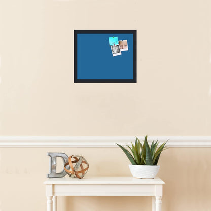 PinPix 16x13 Inch Cork Bulletin Board. This Decorative Framed Pin Board Comes with Navy Pastel Design and a Satin Black Frame. Ideal for Home Office Decor or Message Board (PinPix-1811)