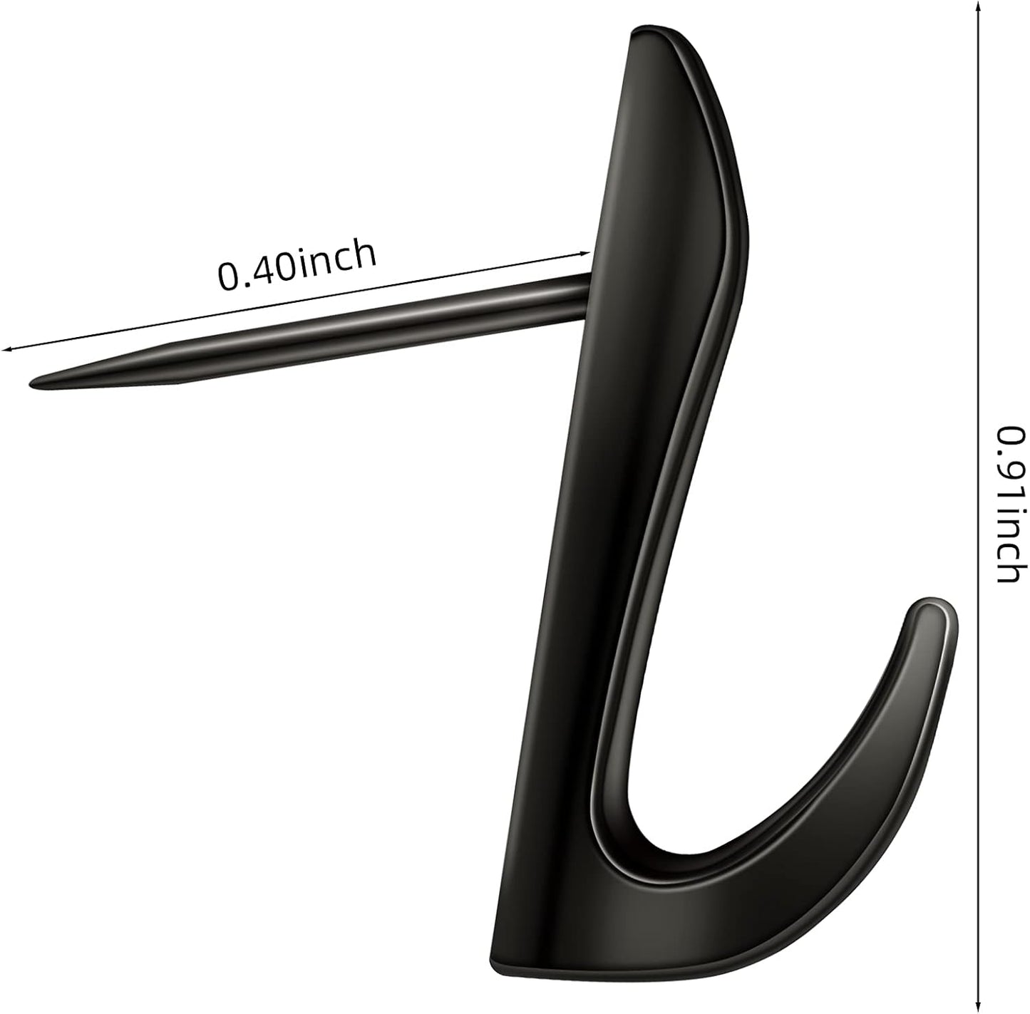 Ferraycle 30 Pieces Metal Push Pin Hangers 20 lbs Picture Hooks Zinc Alloy Thumb Tacks Hanging Hooks with Nails for Home Office Fabric Wall Wooden Board (Black)