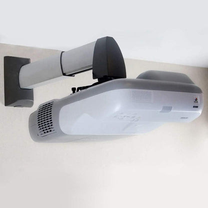 Cmple - Aluminum Short Throw Projector Wall Mount, Tilt & 360 Degree Swivel Wall Projector Bracket Mount with Telescopic Slide for LCD LED Projectors - Max 22lbs (Silver/Black)