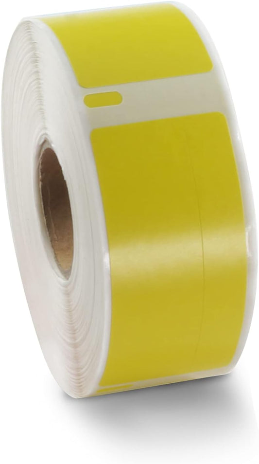 BETCKEY Colored Labels Compatible with Dymo 1738595 (3/4" x 2-1/2") Barcode/File Labels, Compatible for Dymo LabelWriter Thermal 450, 4XL & Zebra Desktop Printers [1 Roll, Yellow]
