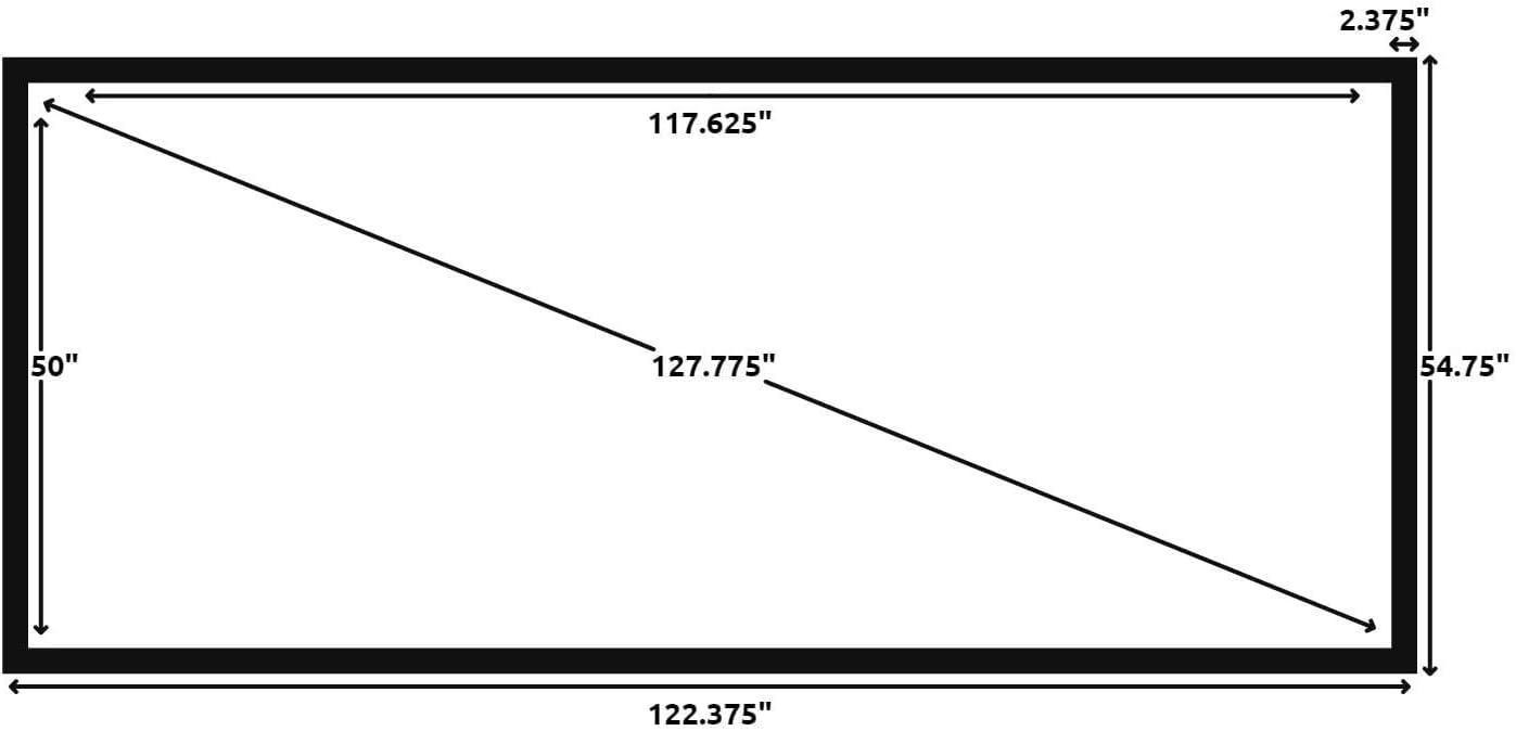 Silver Ticket Products STR Series 6 Piece Home Theater Fixed Frame 4K / 8K Ultra HD, HDTV, HDR & Active 3D Movie Projection Screen, 2.35:1 Format, 125" Diagonal, White Material STR-235125