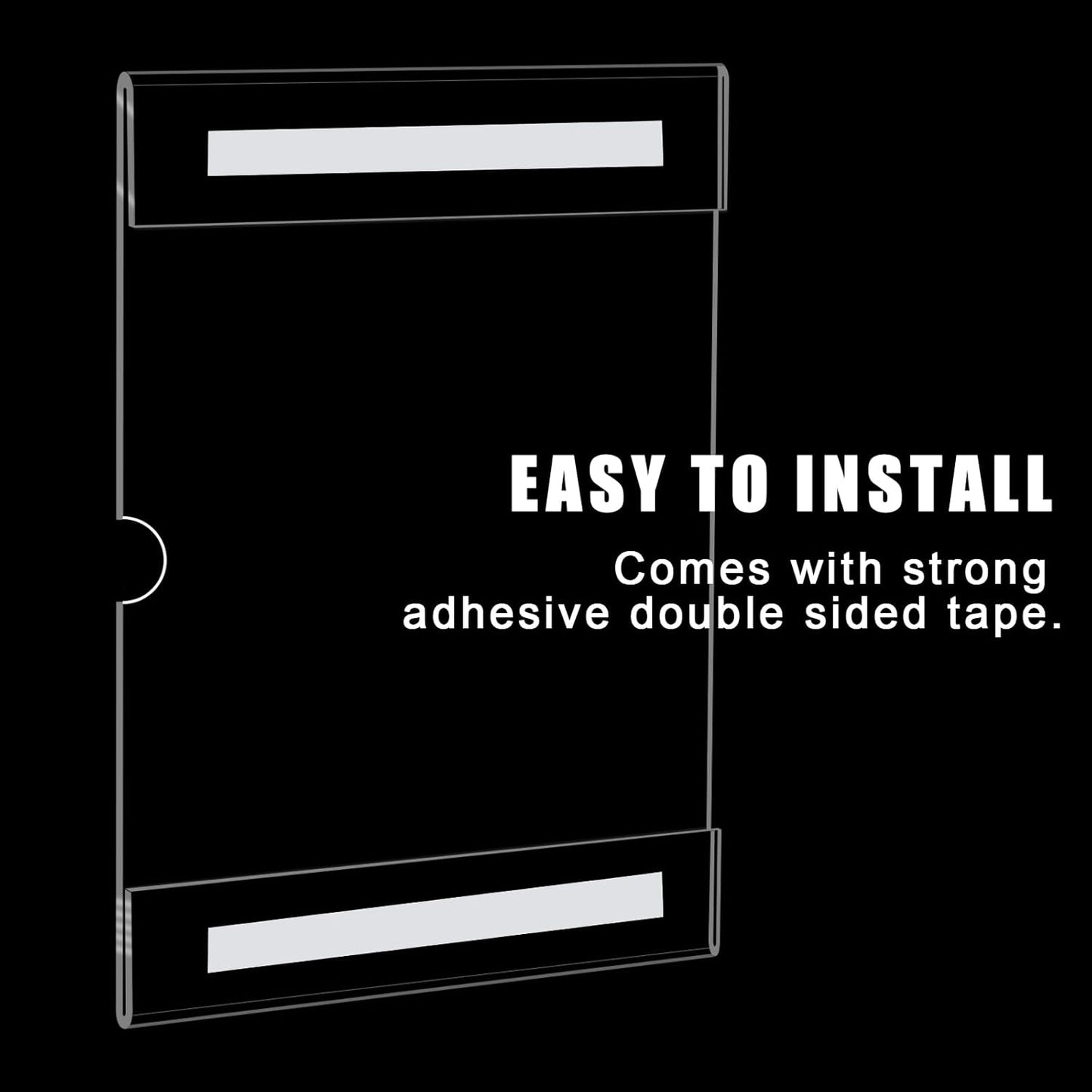 12pack 8.5 X 11 Wall Mount Acrylic Sign Holder with Tape, Clear Plastic Menu Holder, Unbreakable Table Sign Holder for Office, Restaurant, Store, School and Home Use with Notch