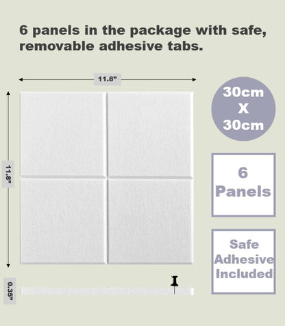 Cork Board 24 x36 Alternative - 6 Pack Felt Wall Tiles with Safe Removable Adhesive Tabs, Cork Boards for Walls Cork Board for Home Office Pin Board Tack Board - Warm White