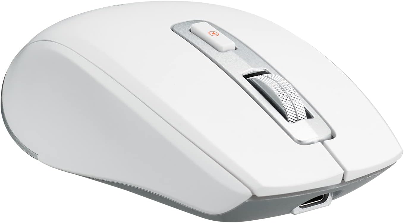 TMICE Wireless Bluetooth Mouse, Dual-Mode, 500mAh Battery, 5 DPI Adjustment, 10M Working Distance, White