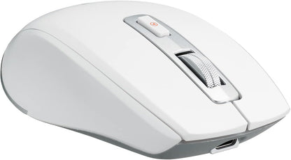 TMICE Wireless Bluetooth Mouse, Dual-Mode, 500mAh Battery, 5 DPI Adjustment, 10M Working Distance, White