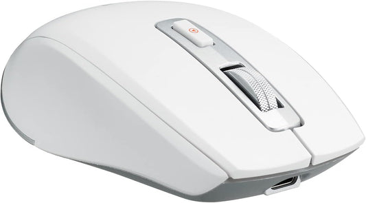 TMICE Wireless Bluetooth Mouse, Dual-Mode, 500mAh Battery, 5 DPI Adjustment, 10M Working Distance, White