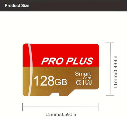 2 Pack TF Card 128GB with Adapter, High Speed Memory Card, UHS-I C10 A1 Memory TF Card for Tablet/Mobile Phone/Camera/Car Audio/Game Console (TF162 Red Gold 128GB)