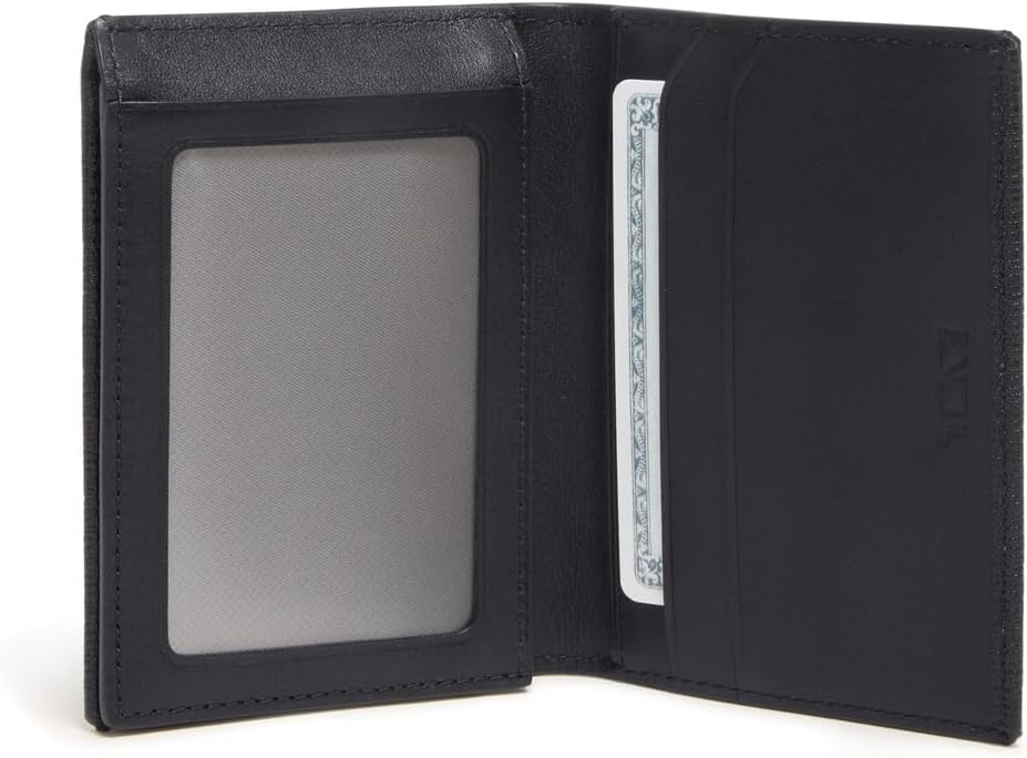 TUMI - Nassau L-Fold - Card Holder Wallet for Men & Women - With ID Window - Nappa Leather Material -Embossed Black