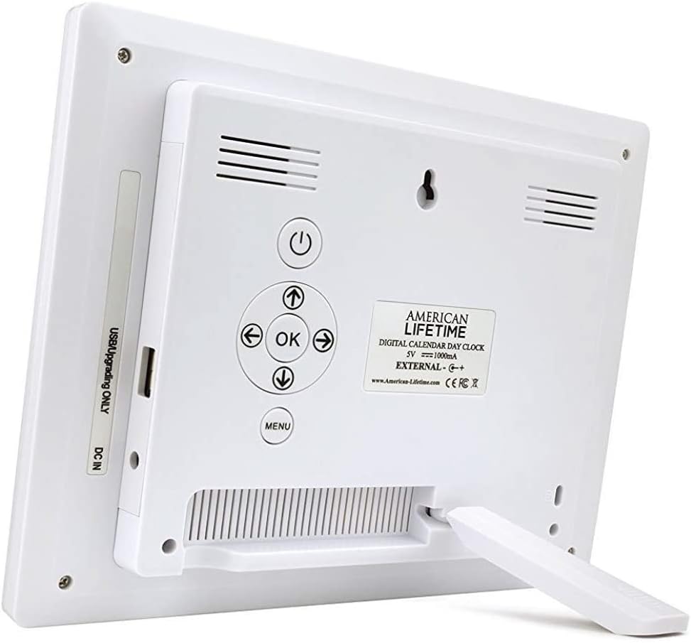 American Lifetime 【New 2025】 Dementia Clock Large Digital Clock for Seniors, Alzeimer Clock Large Display with Custom Alarms, Clock with Day & Date for Elderly, Digital Calendar Brown Wood